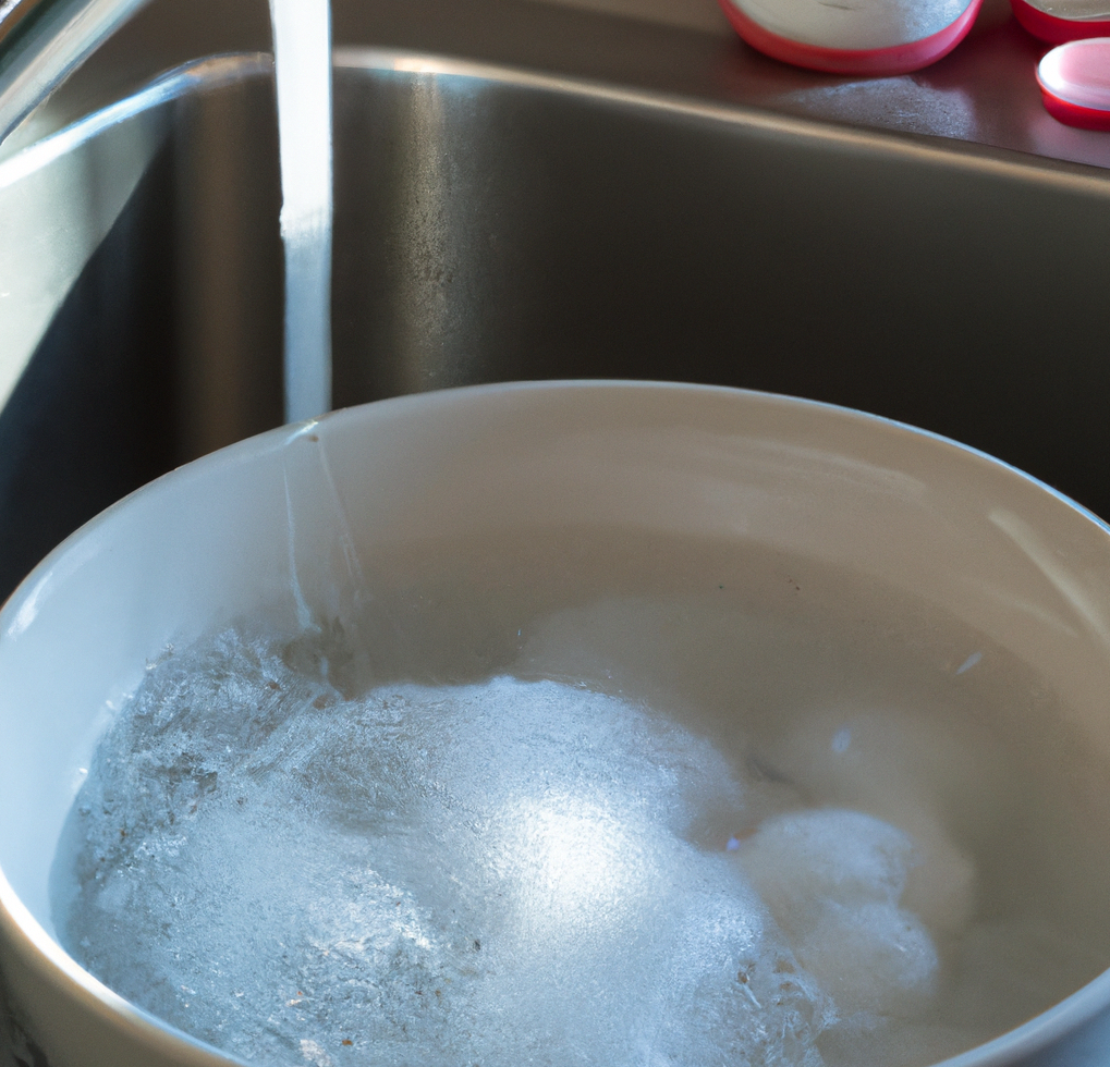 dish soap and warm water for kitchen clean