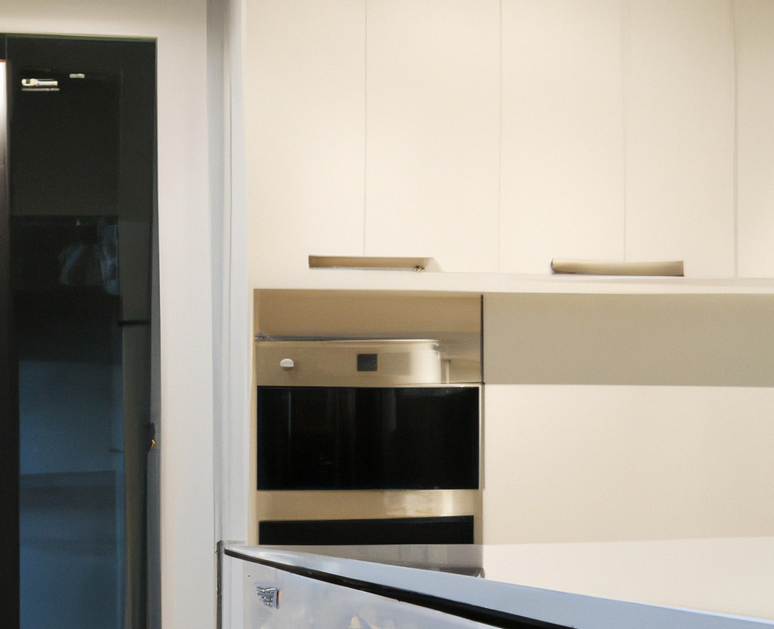 modern kitchen with white cabinet