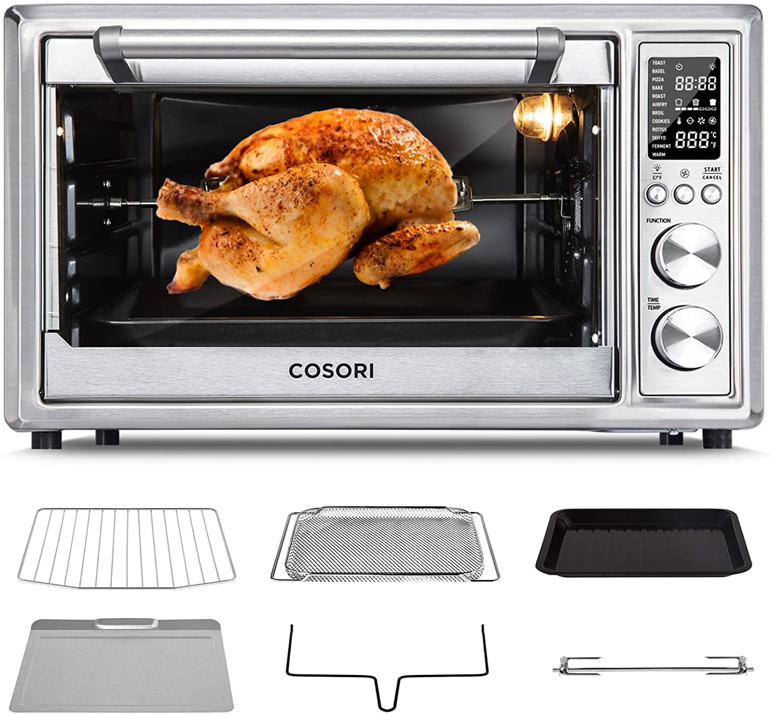 COSORI CO130-AO Countertop Air Fryer Toaster Oven with Rotisserie and Dehydrator