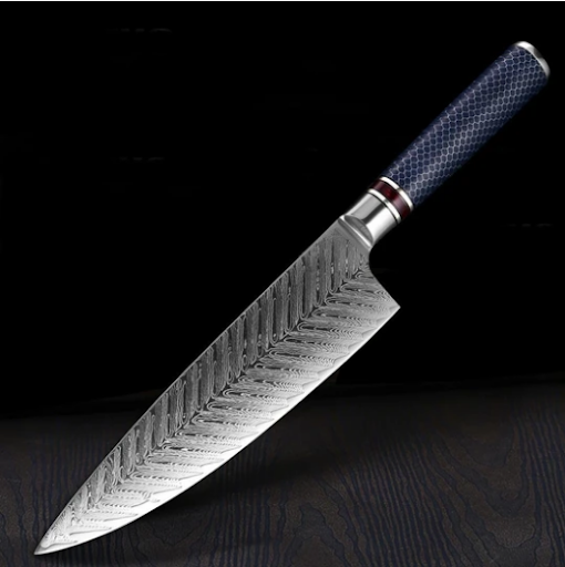 Letcase 8-inch Damascus Kitchen Knife with Resin Handle 