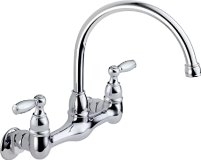 Peerless P299305LF Two-handle Wall-mounted Matte Black Kitchen Faucet