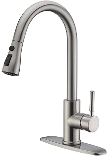 WEWE Single-handle High-arc Brushed Nickel Pull-out Kitchen Faucet: Best Overall Kitchen Tap