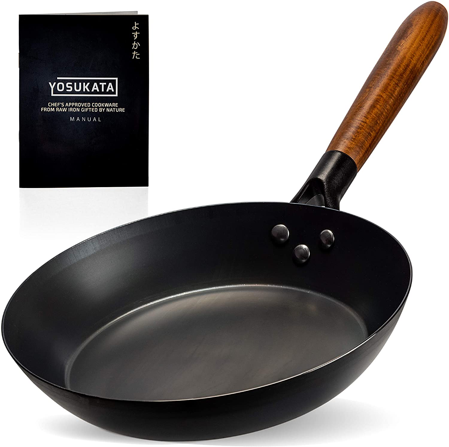 Yosukata Carbon Steel Frying Pan With Removable Wooden Handle