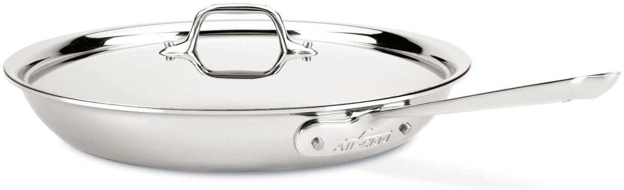 All Clad D3 12-inch Stainless Steel Tri-ply Pan with Lid