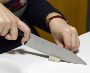 chef knife cutting