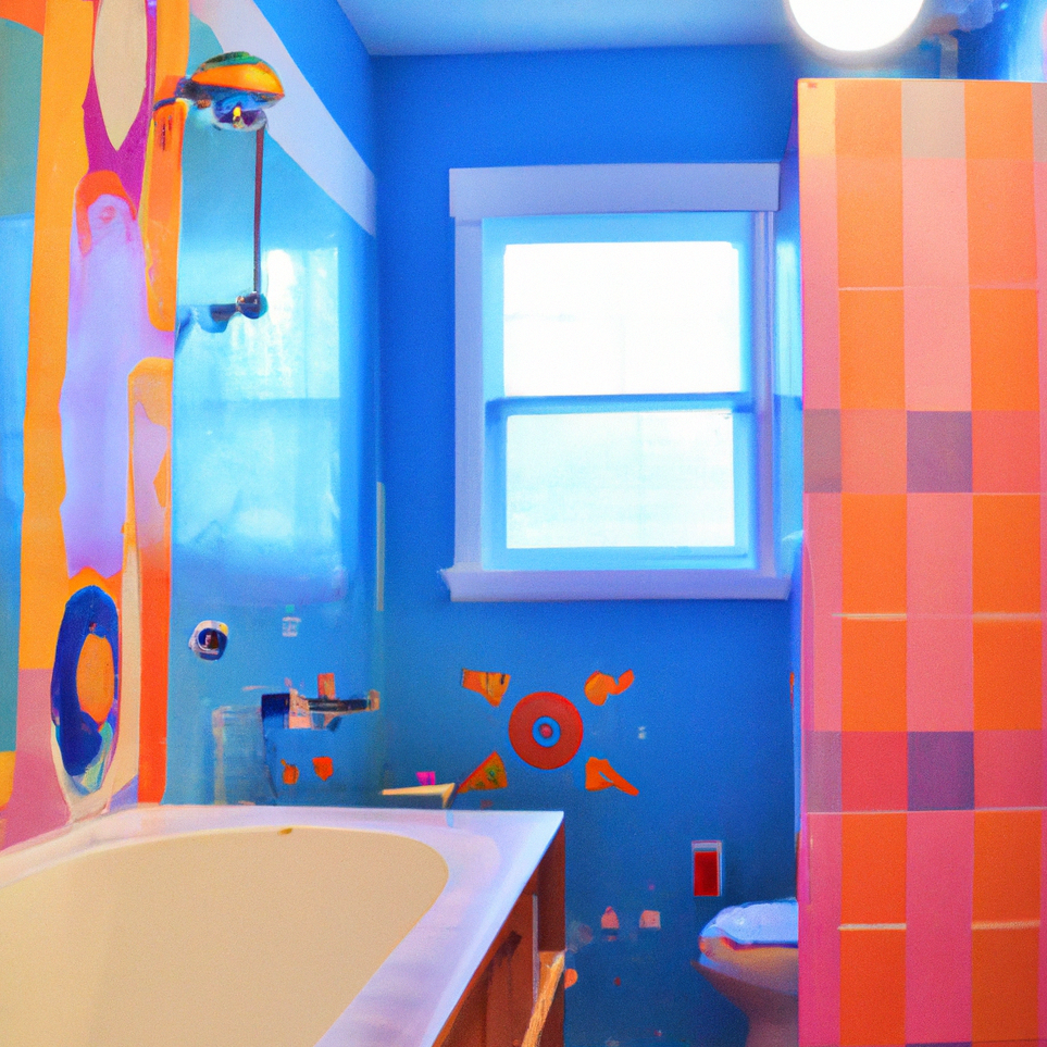 colorful painted bathroom