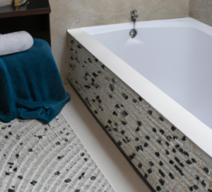 mat near bath tub