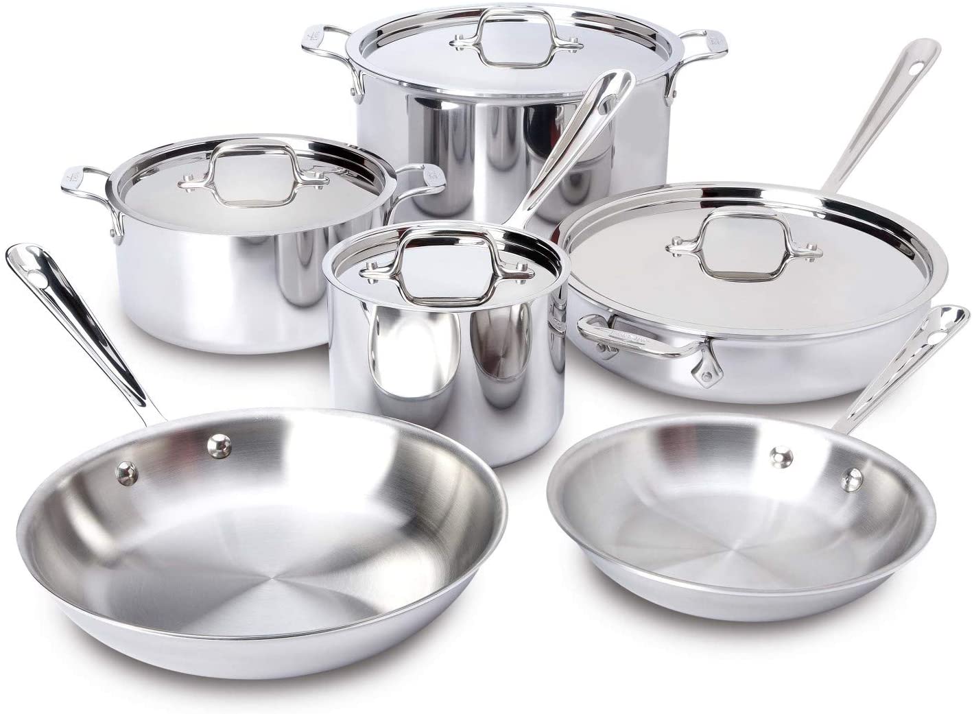 All-Clad 401877R Stainless Steel 3-Ply Bonded Dishwasher Safe Cookware Set