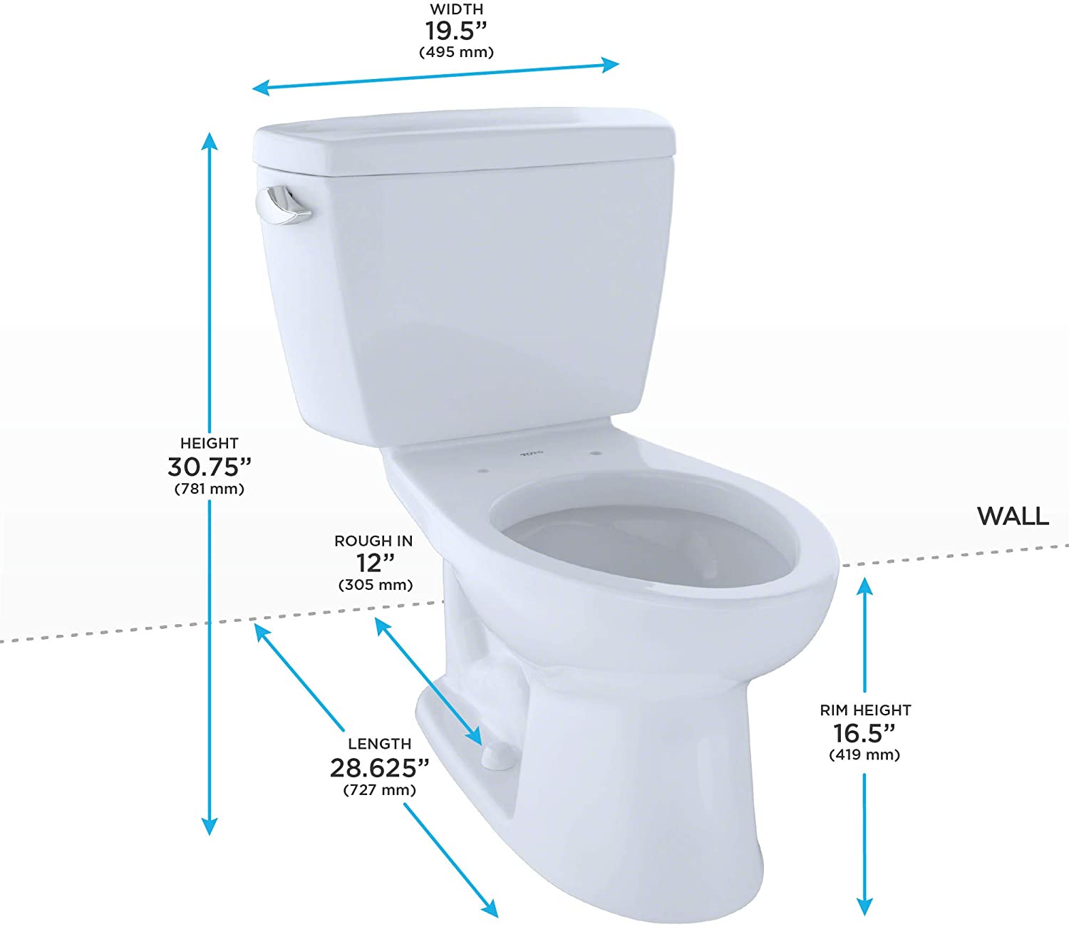 TOTO Drake 2-Piece Ada Toilet with Elongated Bowl