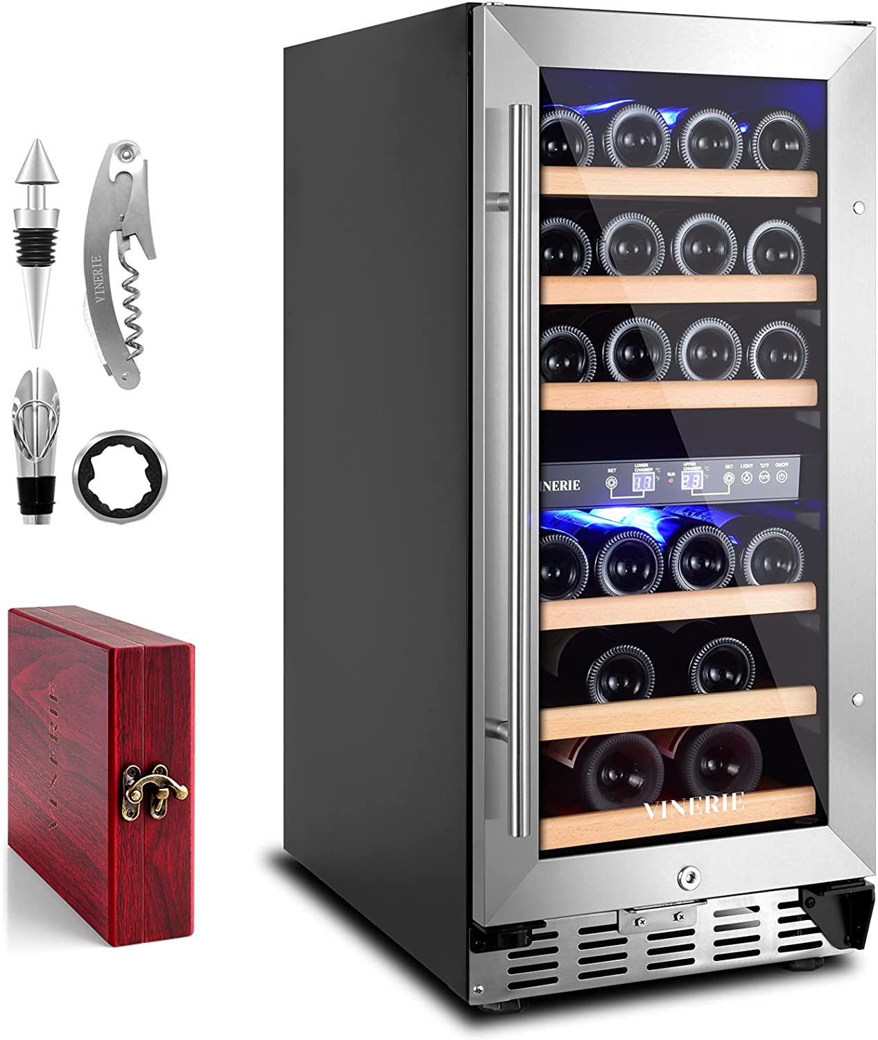 VINERIE Elegant 15 Inch Wine Cooler Refrigerators