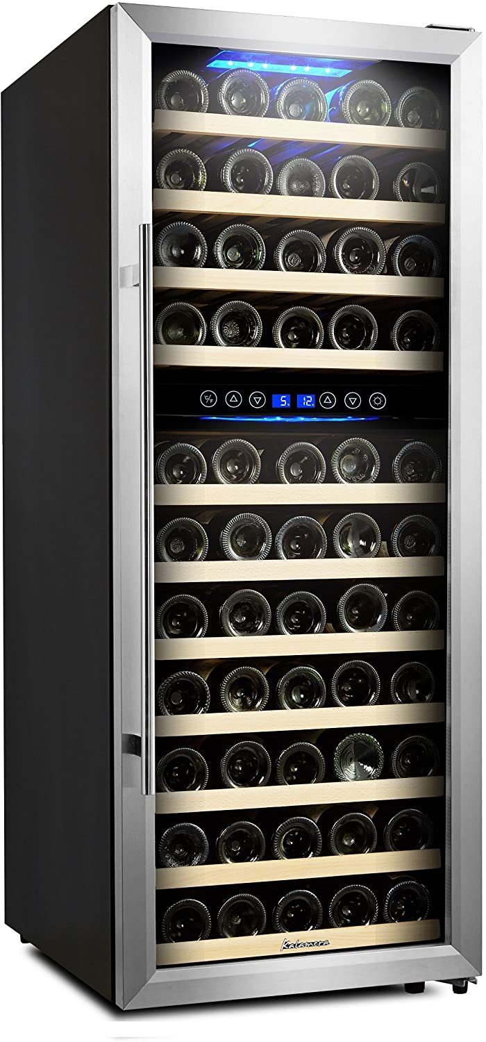 Kalamera 73 Bottle Dual Zone Freestanding Wine Cooler 