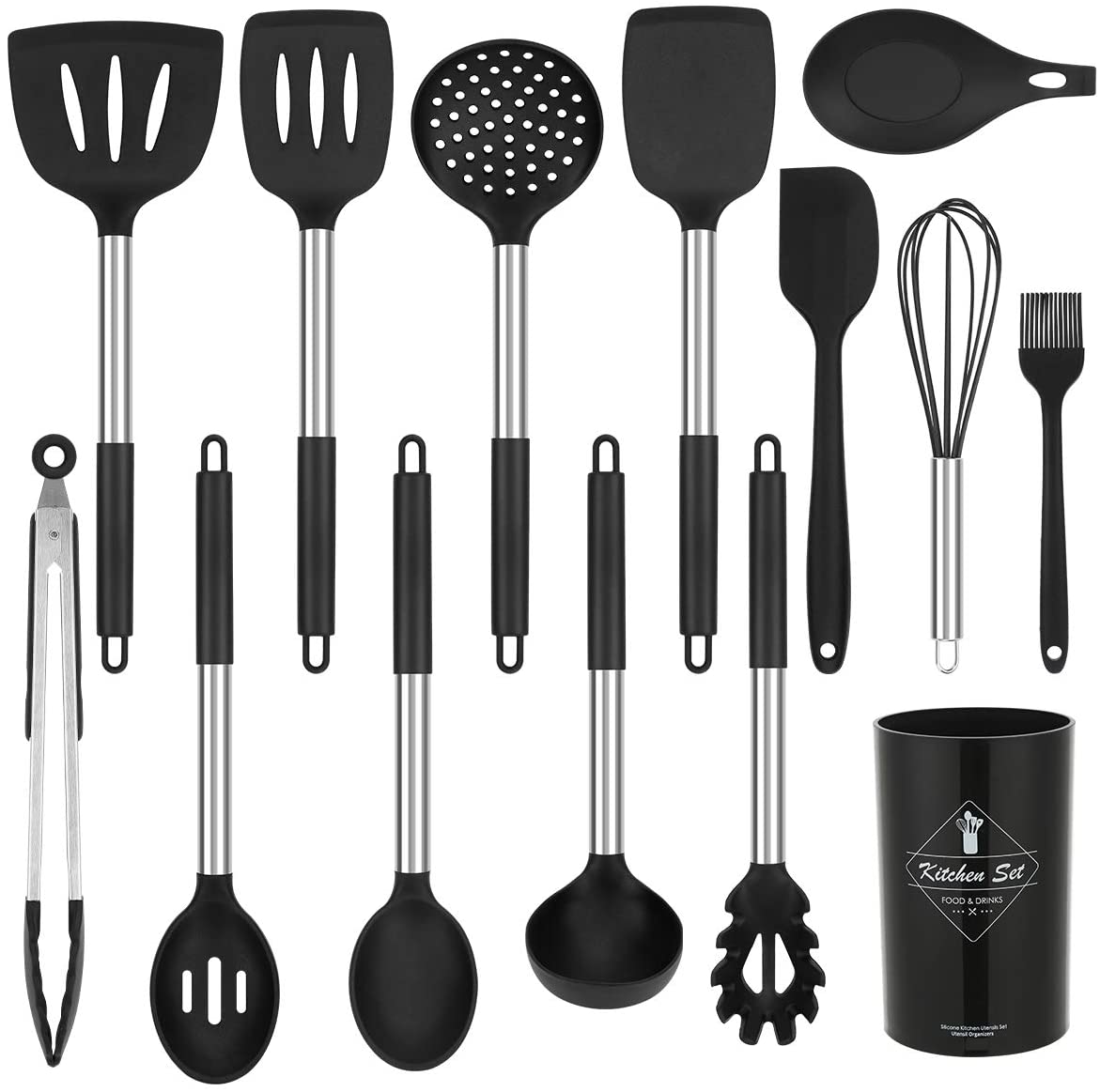10-Piece Silicone Kitchen Utensil Set Non-Stick Heat-Resistant Cooking Tools