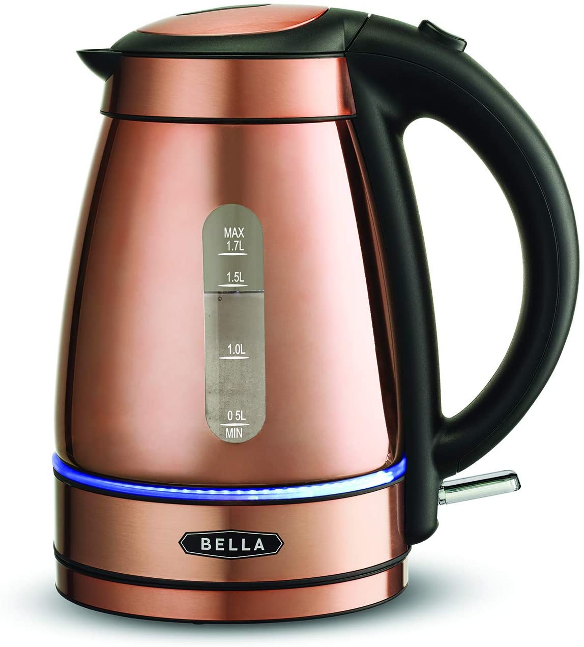 BELLA 1.7 Liter Electric Tea Kettle Copper Chrome