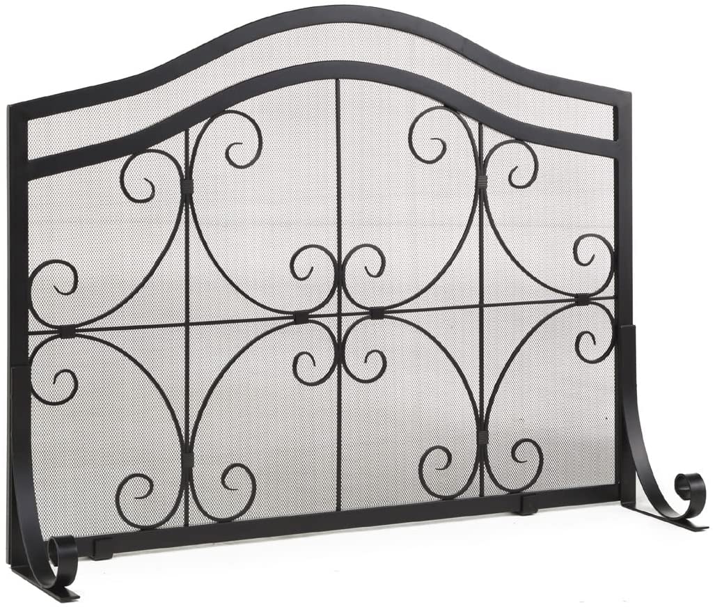 Plow and Hearth Small Steel Crest Fireplace Screen