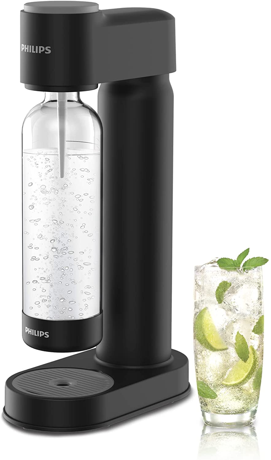 Philips Stainless Sparkling Water Maker Soda Maker Machine for Home Carbonating with BPA free PET 1L Carbonating Bottle