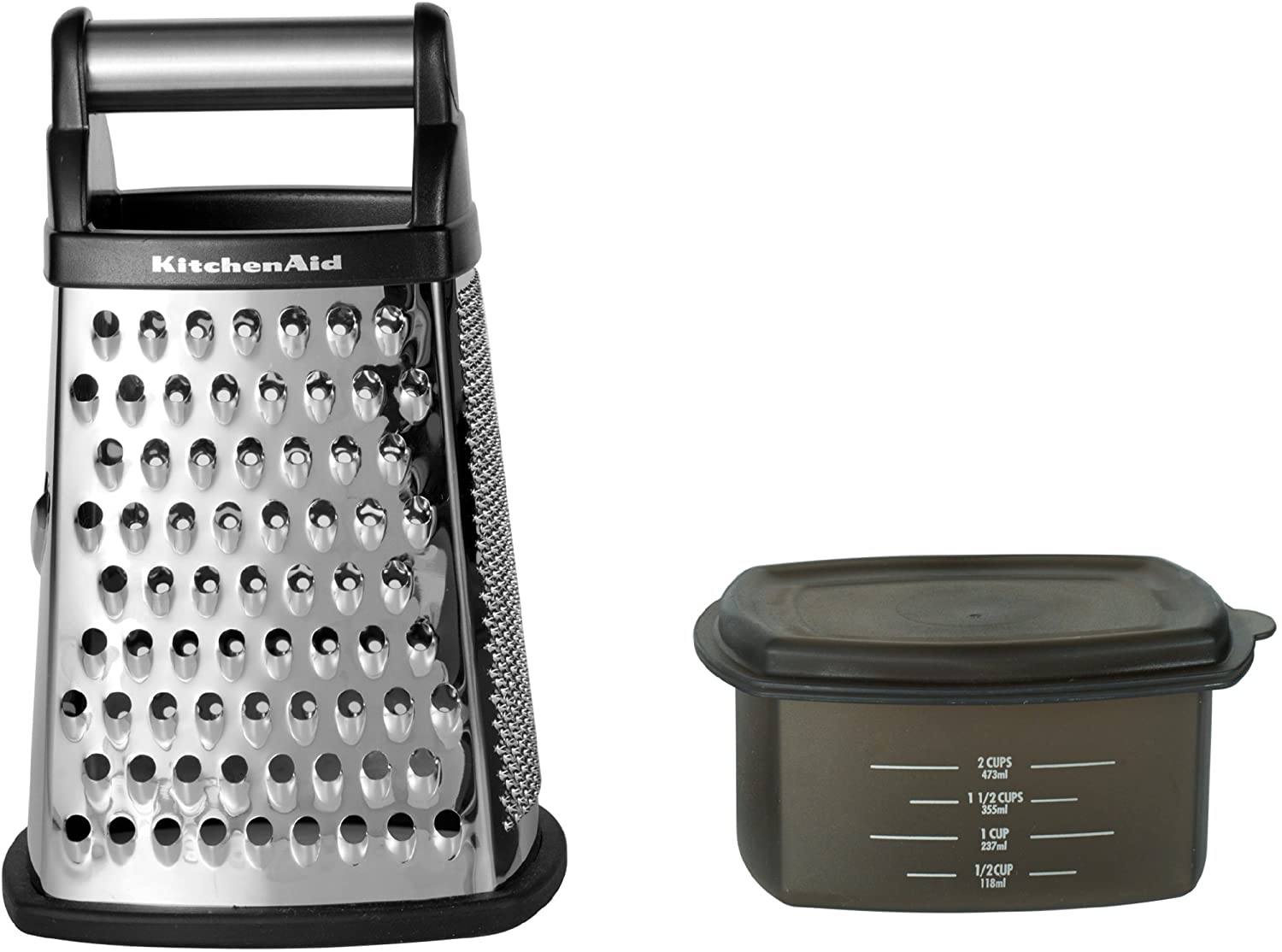 KitchenAid Gourmet 4-Sided Stainless Steel Box Grater with Detachable Storage Container