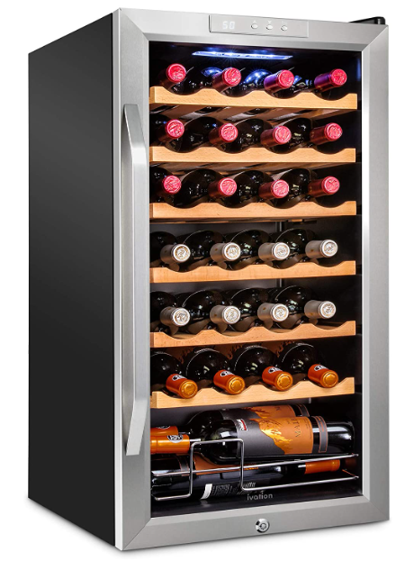 Ivation 28 Bottle Compressor Wine Cooler Refrigerator