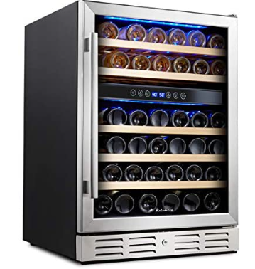 Kalamera 24'' Wine Refrigerator 46 Bottle Dual Zone
