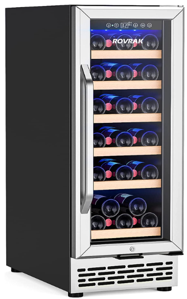 ROVRAK Upgrade Wine Cooler Refrigerator, 15 Inch 32 Bottle