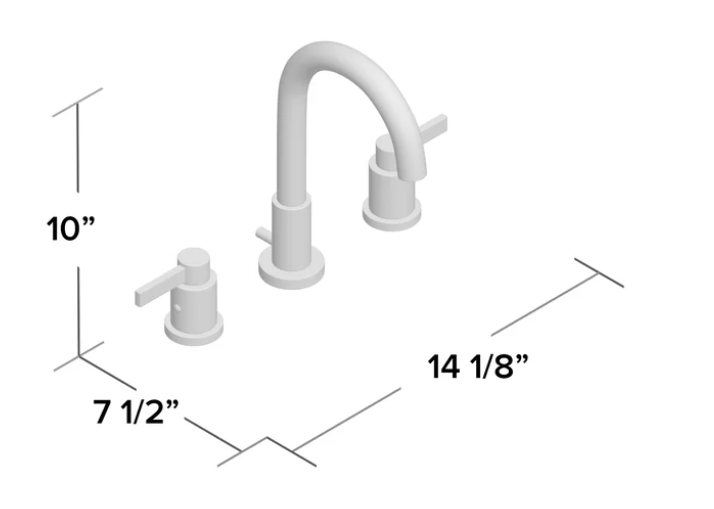 Nuvo kitchen sink faucet dimensions