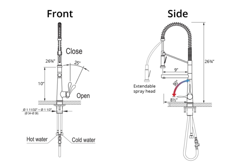 Karran kitchen faucet dimensions