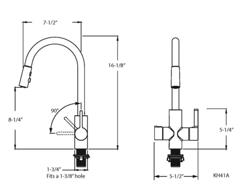 westbrass kitchen sink faucet dimensions