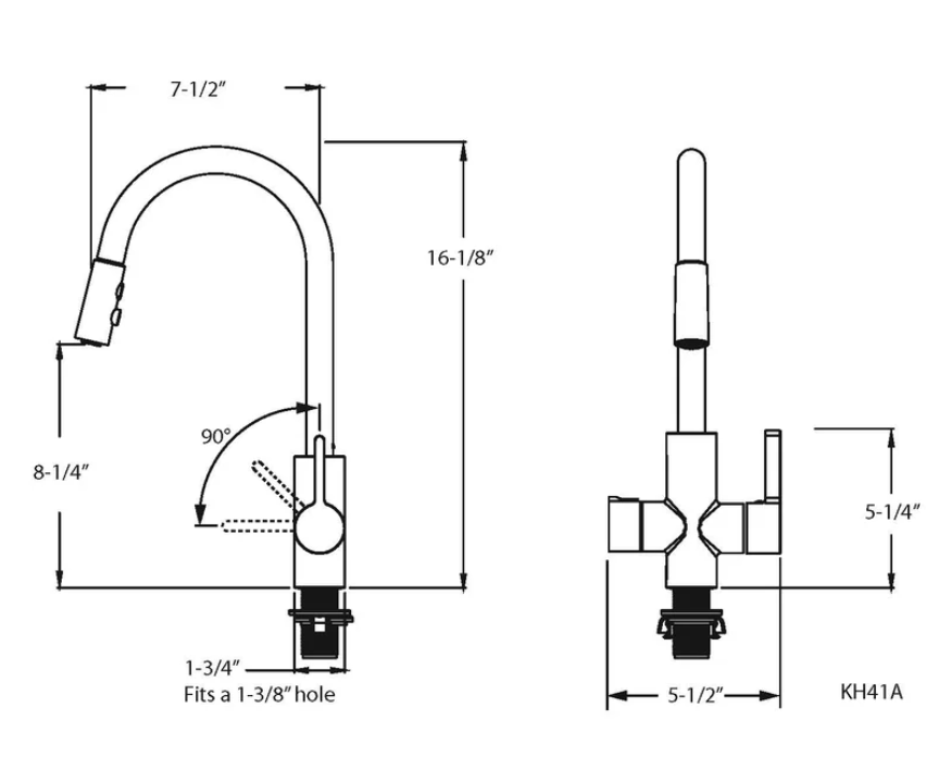 westbrass kitchen sink faucet dimensions
