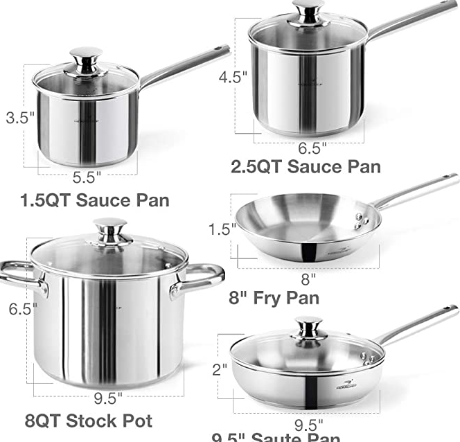HOMICHEF Kitchen Pots & Pans