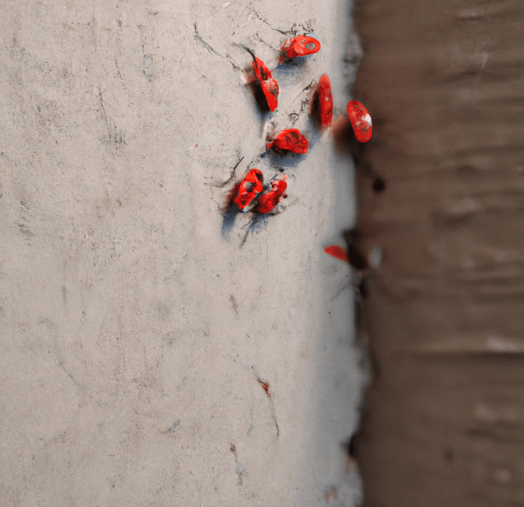 Numerous red bugs on the wall of the house
