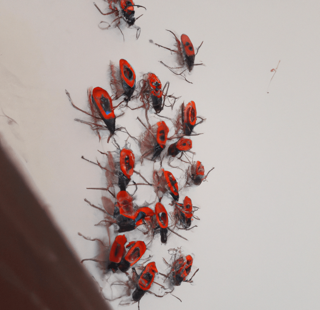 Group or red bug in the house