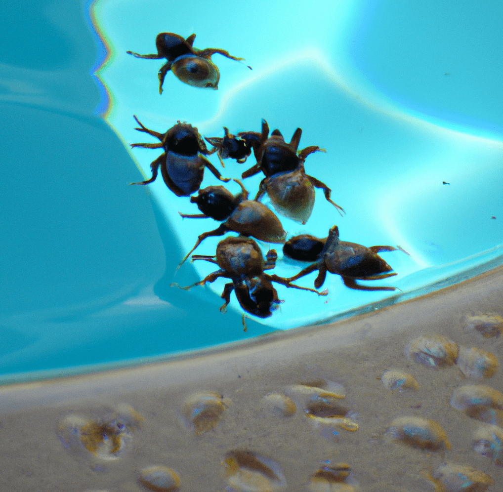 black water bugs on pool