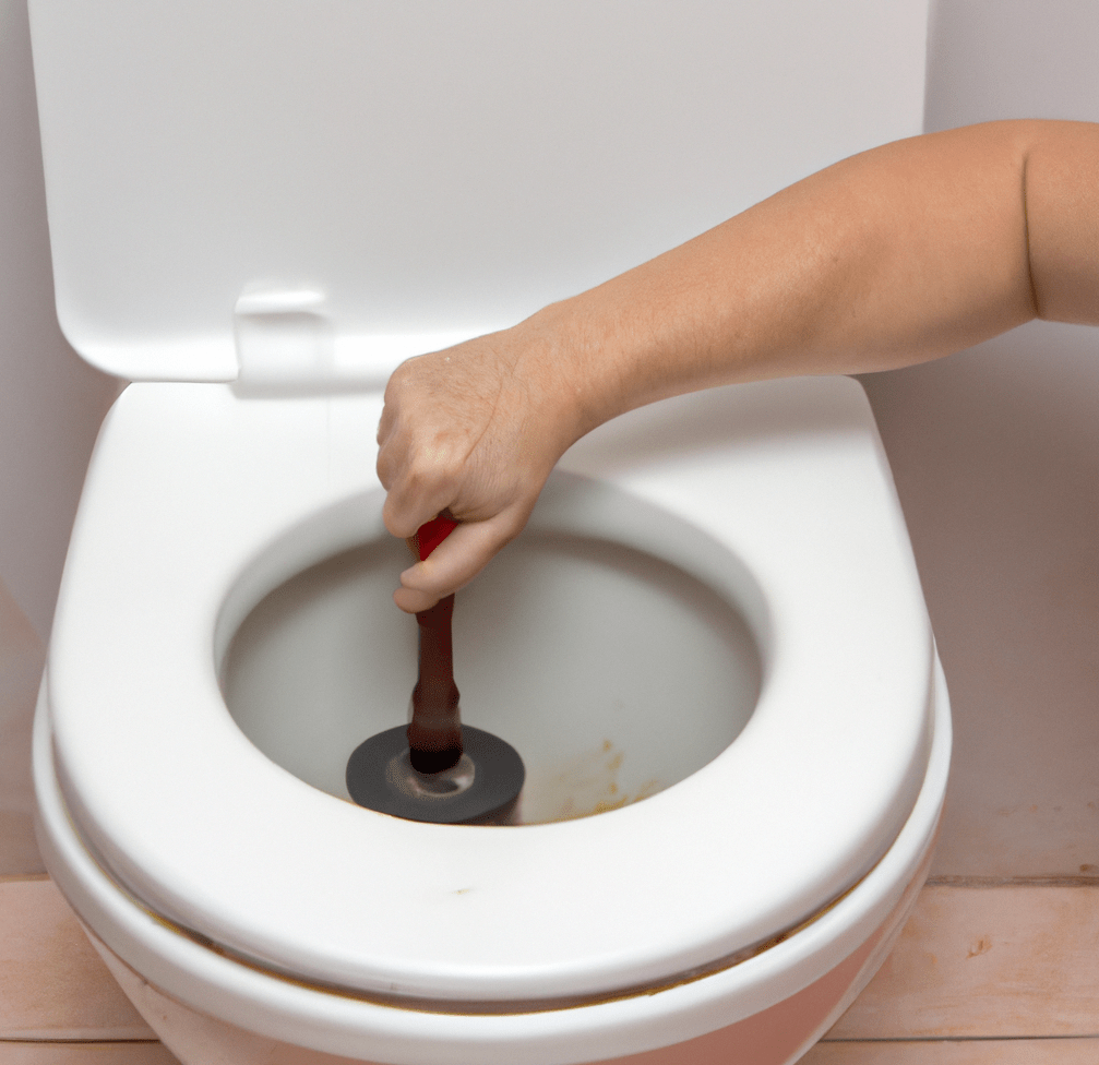 a picture of an unclogged toilet without a plunger