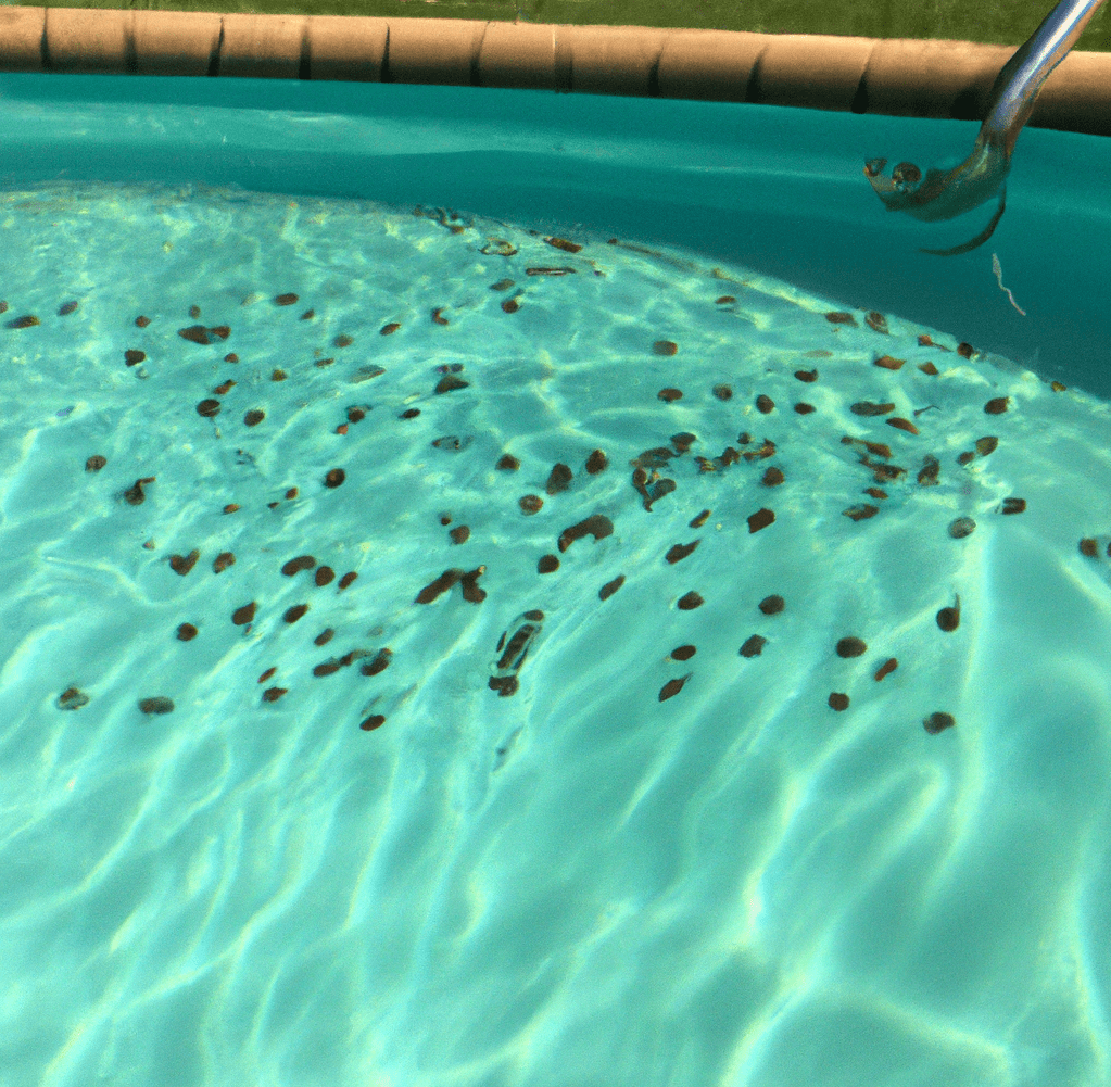 small water bugs floating under the pool