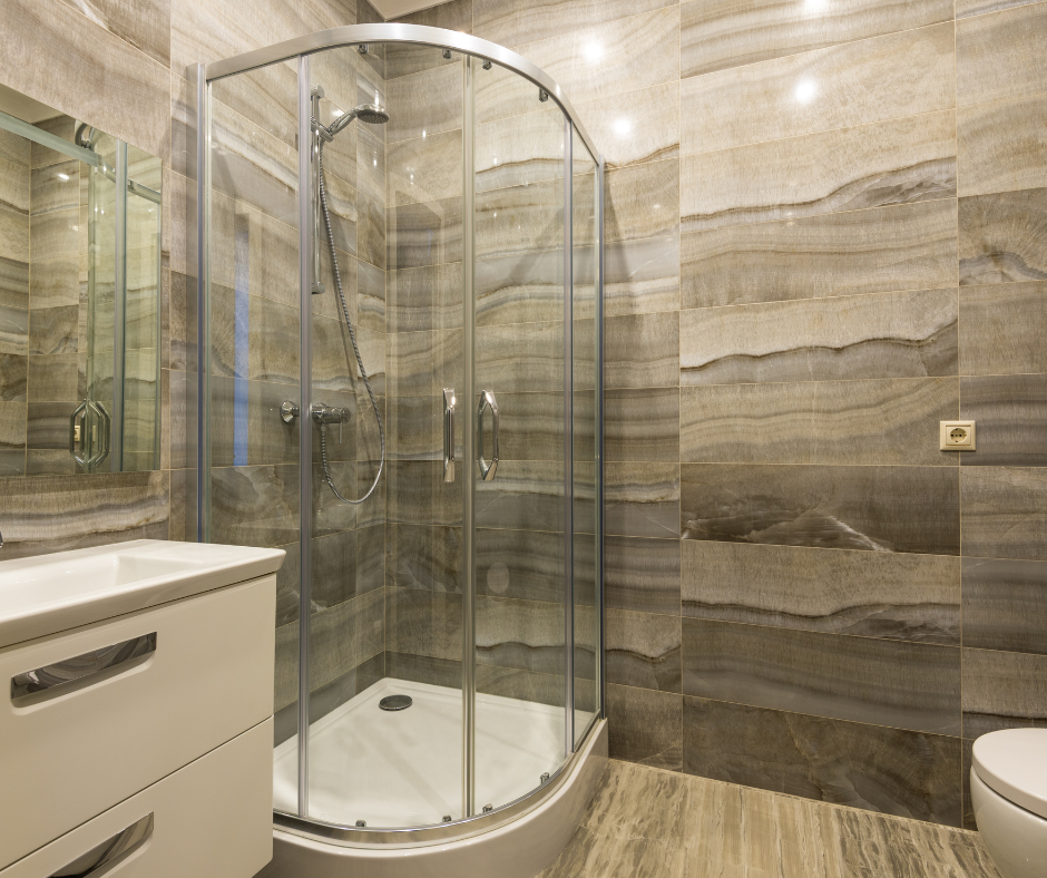 A quadrant shower enclosure with dimensions of shower dimensions cm
