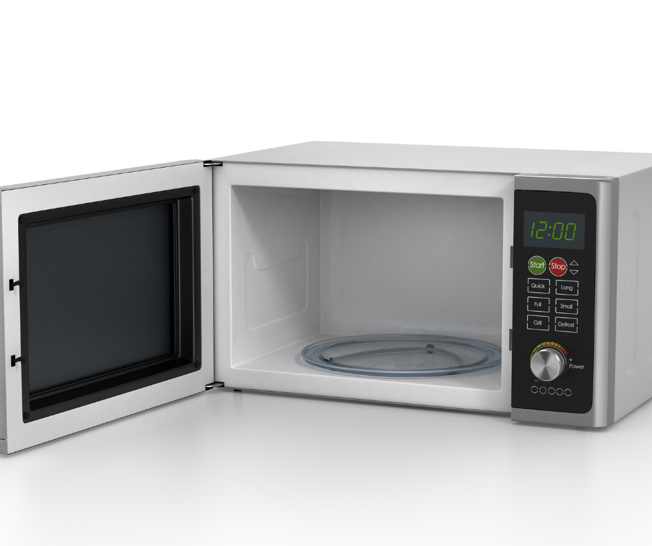 A convection microwave oven with metal cookware and a traditional microwave