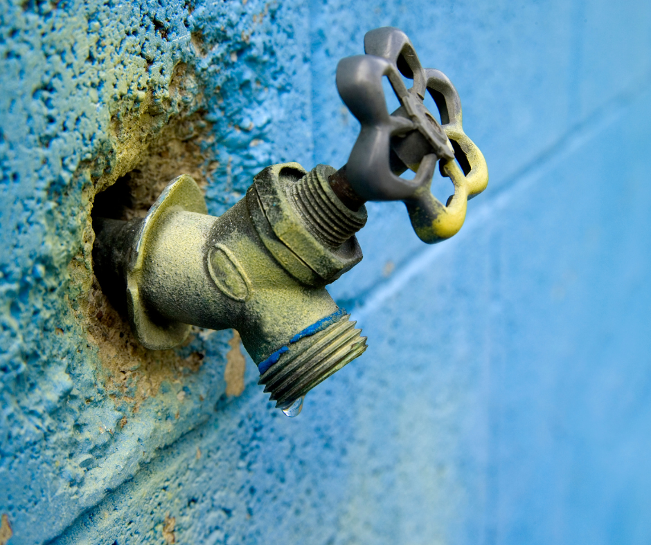 An image showing extensive damage or corrosion on a spigot that needs repair using the method of how to fix a leaky spigot.